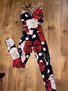 LURE Polka Dot Cutout Jumpsuit - Latin Dance Fashion